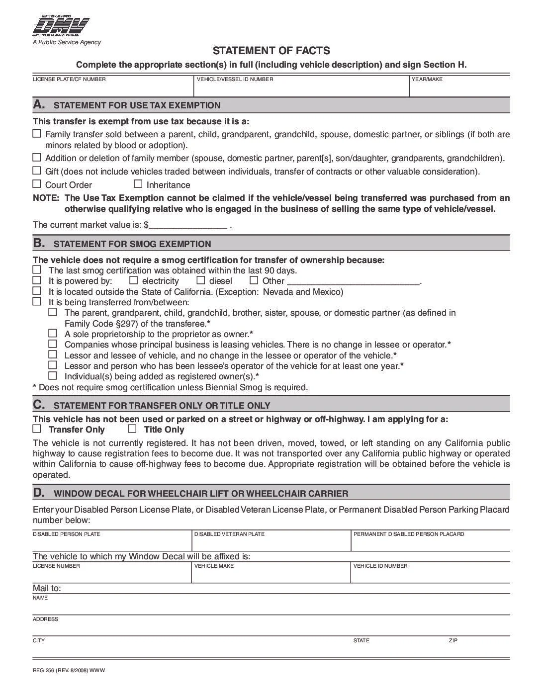 Form preview: reg-256